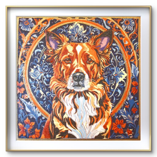 Hond - handgedrukte linosnede print