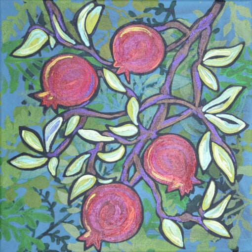 Granaatappel. Origineel schilderij