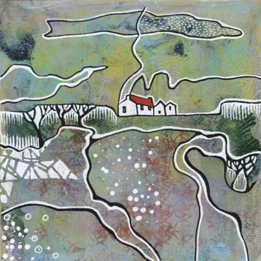 Seizoenslandschap - zomer acryl schilderij op papier