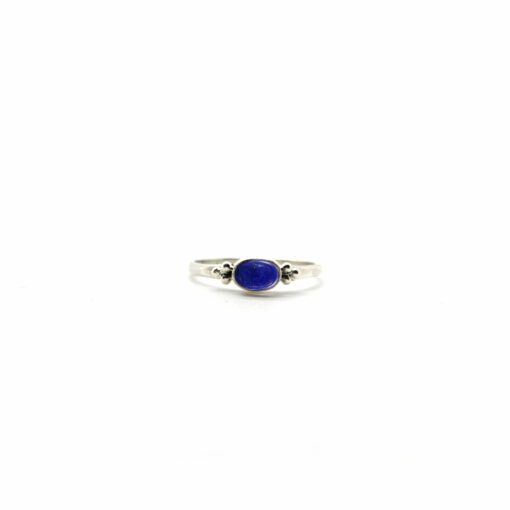 Tiny Lapis Lazuli Oval Triquetra Silver