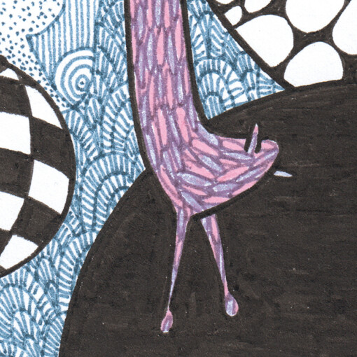 Slakken Tekening - Zwart en Witte bollen - Art Print - Kunst - Black Hole Snails