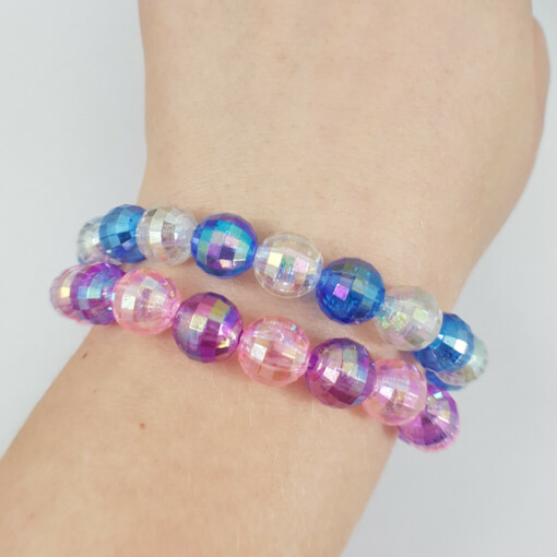 Mix discobal kralen rek armband