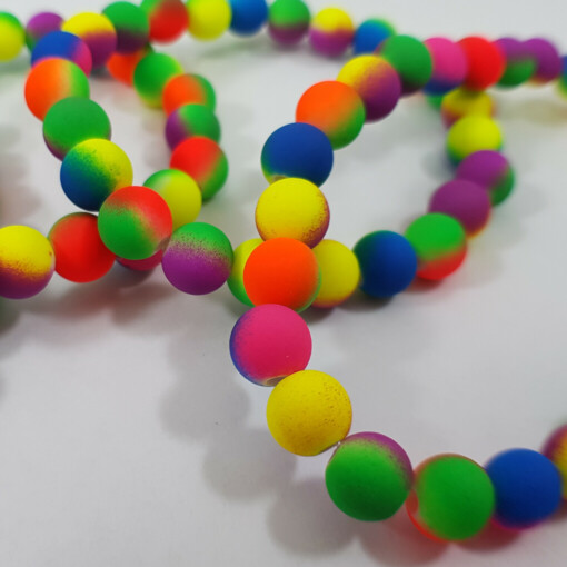Meerkleurige neon kralen rek armband