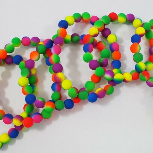 Meerkleurige neon kralen rek armband