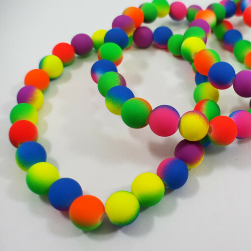 Meerkleurige neon kralen rek armband
