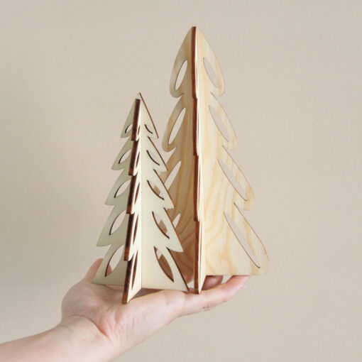 Houten kerstbomen - One (set van 2)