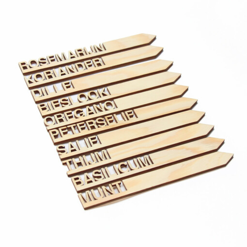 Kruiden labels van hout (set van 10)