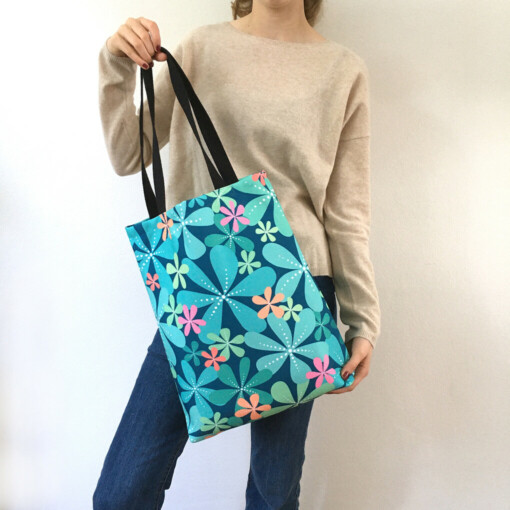 Tas met groene bloemenprint