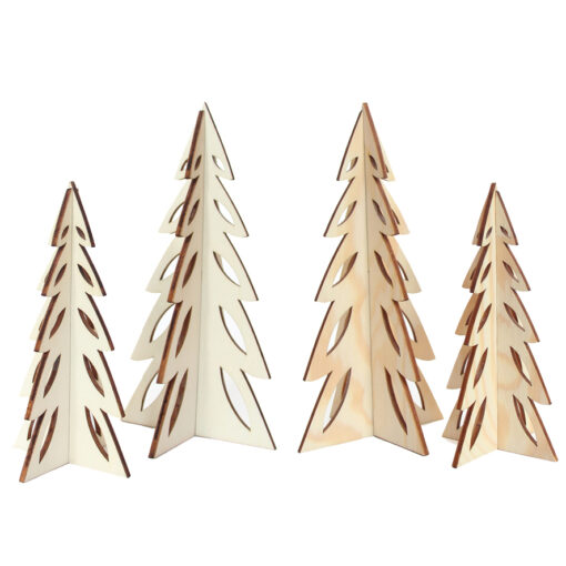 Houten kerstbomen - One (set van 2)