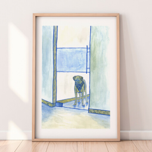 "I go to work with my human everyday." - Limited Edition Print (A3+)