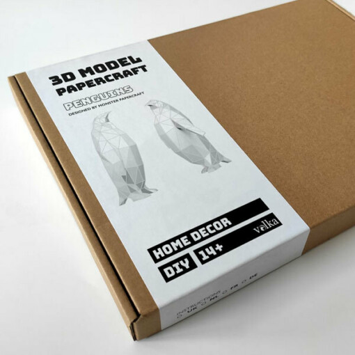 DIY pakket Witte Pinguins – compleet knutselpakket met snijmat, liniaal, vouwbeen, mesje