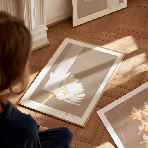 Geboortebloem April Madelief Fine Art Print