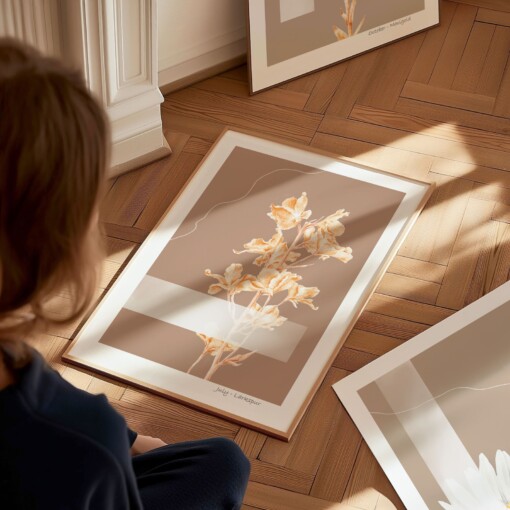 Geboortebloem Juli Ridderspoor Fine Art Print