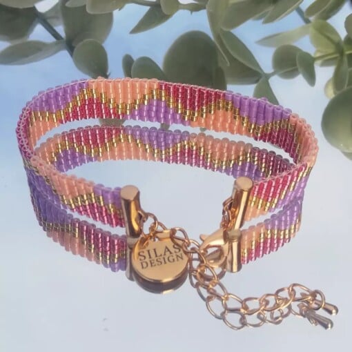 Geweven kralen armband 'Candy braid'