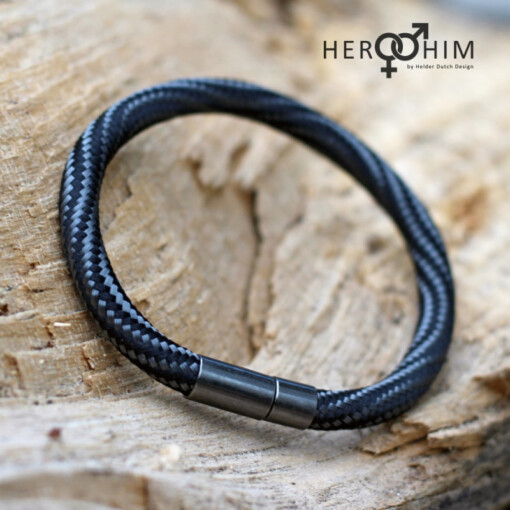Armband van Textielsnoer - Ziggy Black