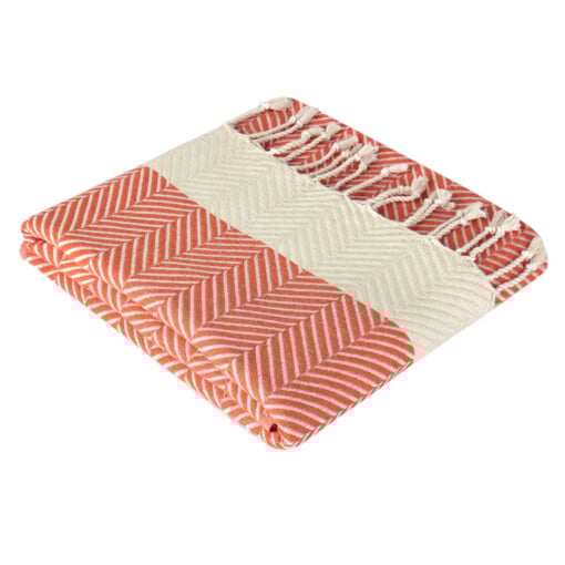 Hamamdoek xl hiera - hammam strandlaken sauna handdoek backpacken - dames en heren - extra groot - 100x220 cm - oranje