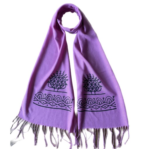 Handgemaakte fuchsia kleur katoenen sjaal
