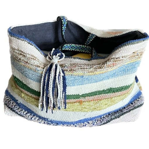 Kelim shopper tas in blauwe kleuren