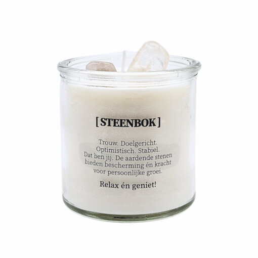 Sterrenbeeld geurkaars met edelstenen - Steenbok