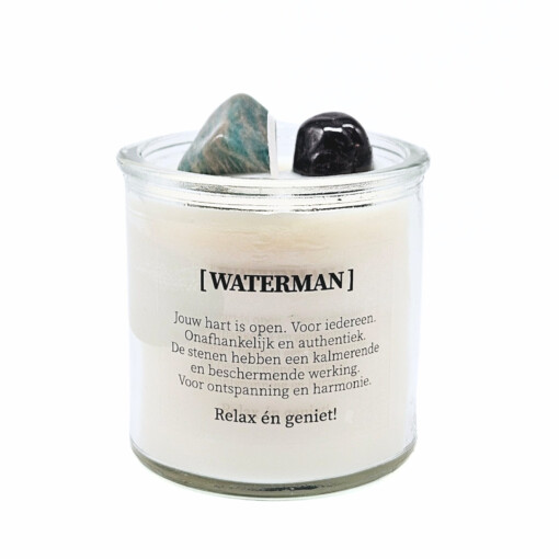 Sterrenbeeld geurkaars met edelstenen - Waterman
