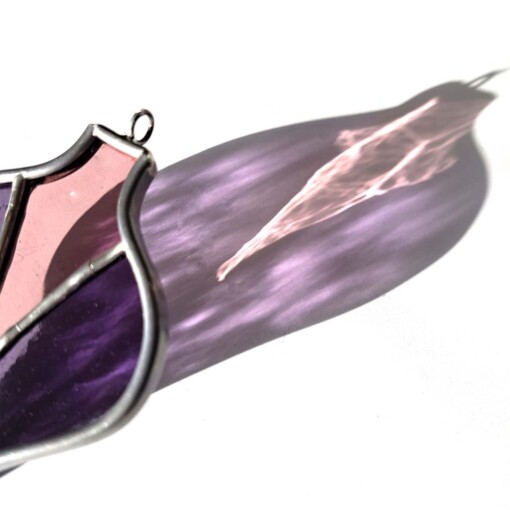 glas in lood kerst hanger Viola rosa