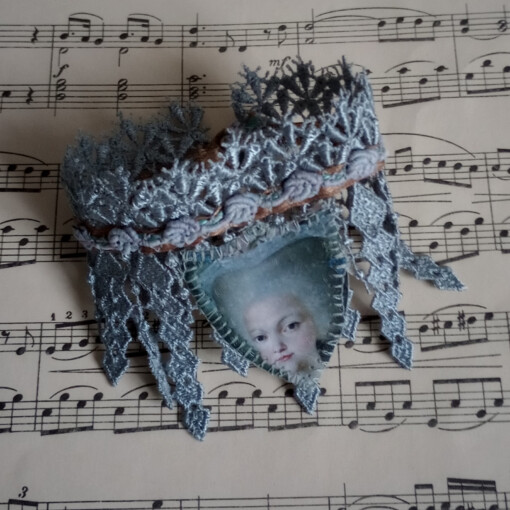 Marie-Antoinette blauw KANT Cuff Armband