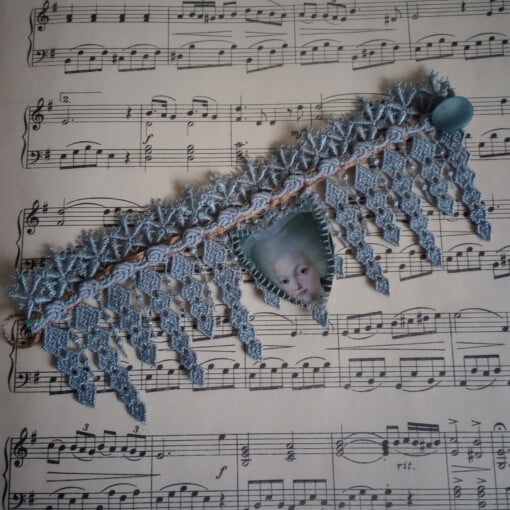 Marie-Antoinette blauw KANT Cuff Armband