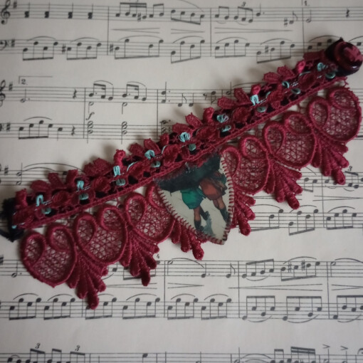 Rood KANT Cuff Armband Onder Moeders Paraplu