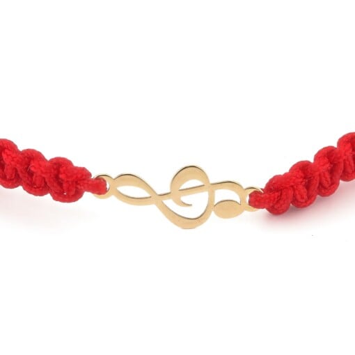 Armband met 14 karaat geelgouden muziek G-sleutel