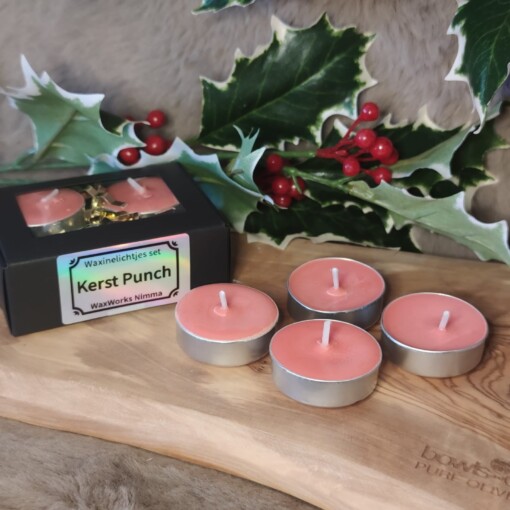 Waxinelichtjes set Kerst Punch