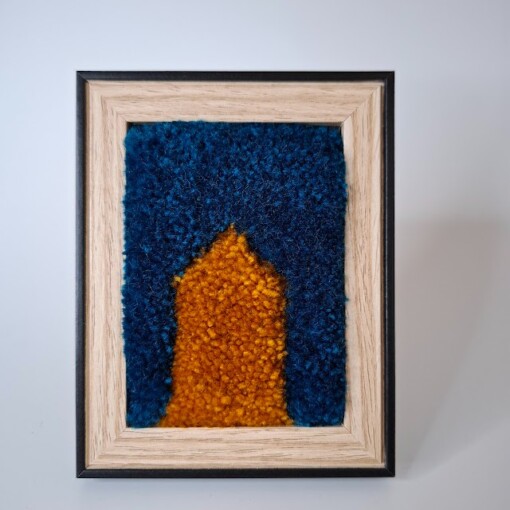 mini aaibare kunstwerkje in lijstje Winter Huisje