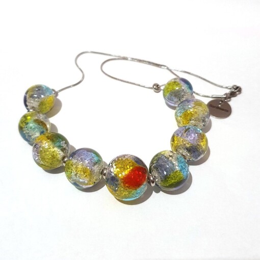 Ketting glaskralen lente glitters