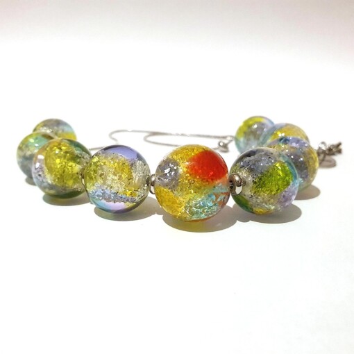 Ketting glaskralen lente glitters