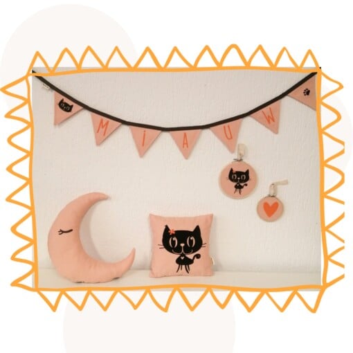 Bamboo ring - Hart | Peach + Oranje |  11cm | Wanddecoratie