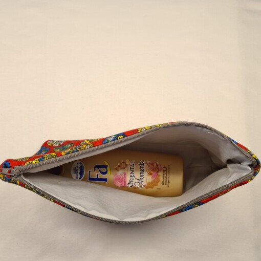 Handgemaakte Toilettas / Make-up Tas met Doodshoofden Print