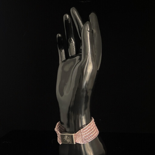 Miyuki beads armband | Roze metalic met verwisselbare magneetsluiting