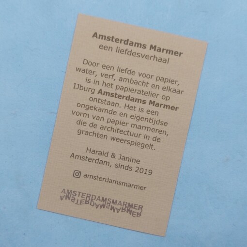 Middel groot blanco notitieboekje met Amsterdams Marmer, “Herfst" (groen/terra)