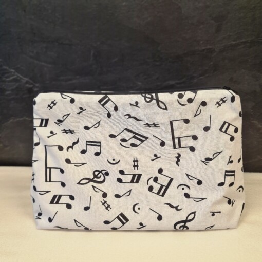 Handgemaakte toilettas / make-up tas Music Notes – Ideaal cadeau voor muziek liefhebbers