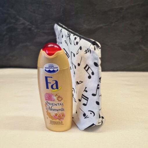 Handgemaakte toilettas / make-up tas Music Notes – Ideaal cadeau voor muziek liefhebbers