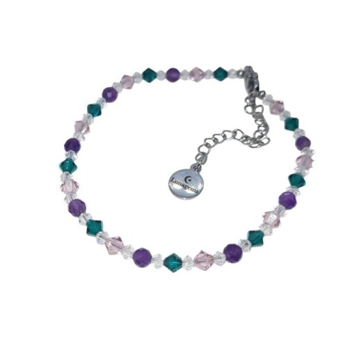 Armband Swarovski met amethist stainless steel