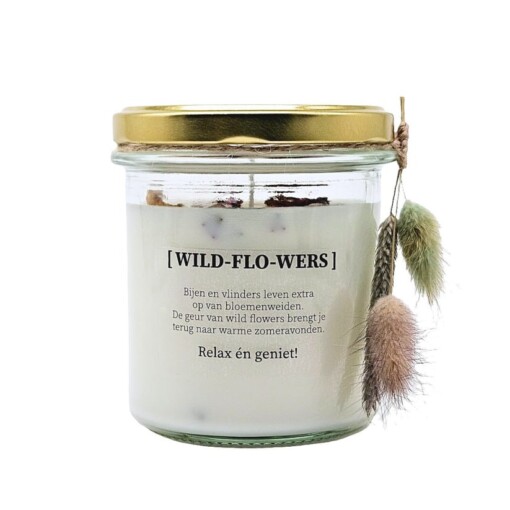 DIY pakket - Geurkaars met bloemen - wildflowers