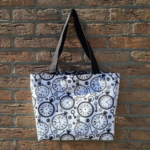 Dubbelzijdige shopper tas met Timeless print – stijlvol & praktisch