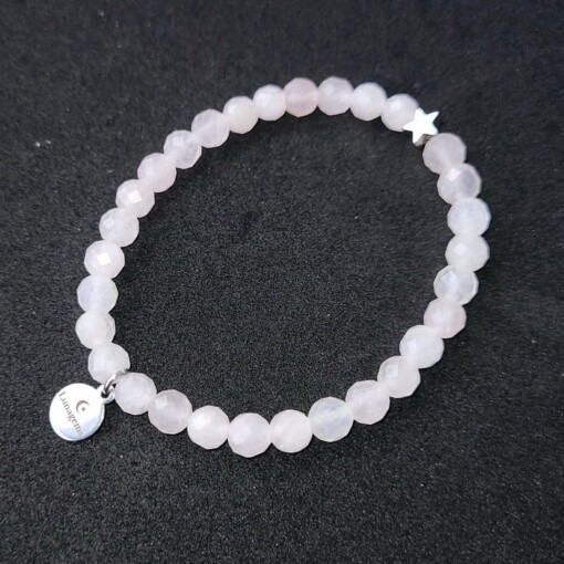 Elastische armband rozenkwarts op maat gemaakt