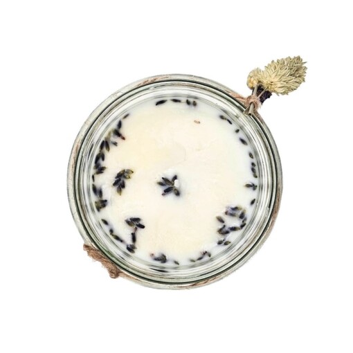 Geurkaars met bloemen - lavendel