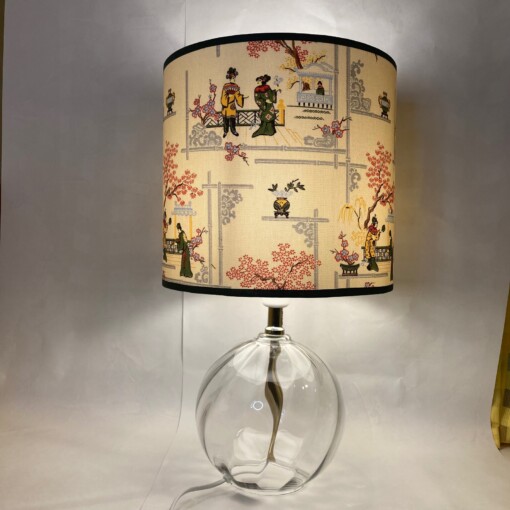 Lampenkap met Japanse afbeelding groen creme