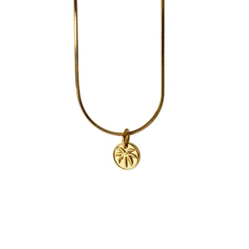 Oceaan Mini Palm Coin Ketting Goud