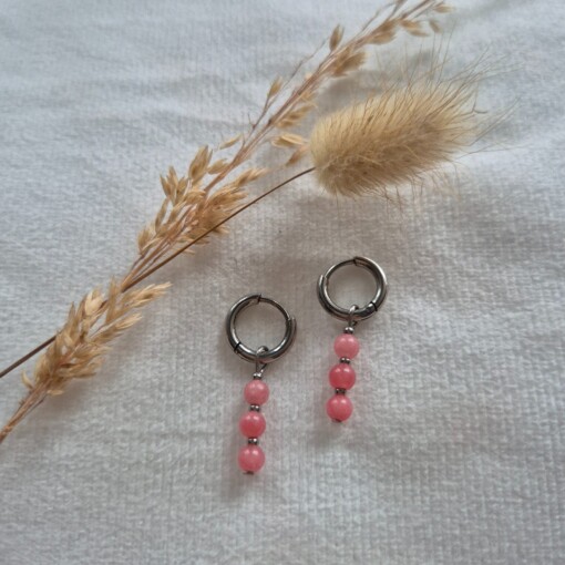 Oorbellen met natuursteen Chalcedoon