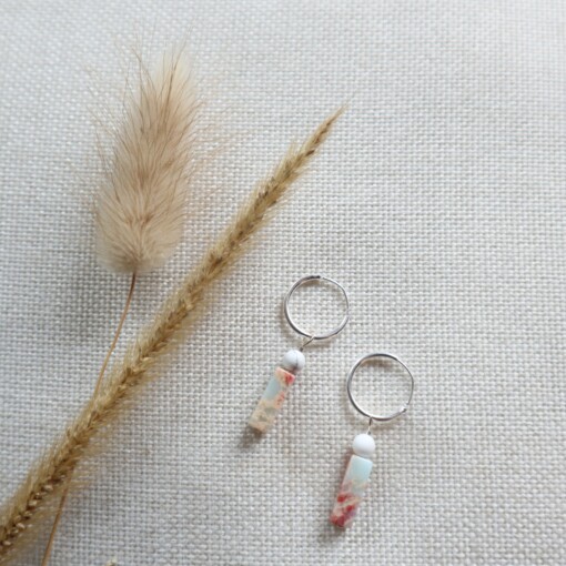 Oorbellen zilver 925 met natuursteen