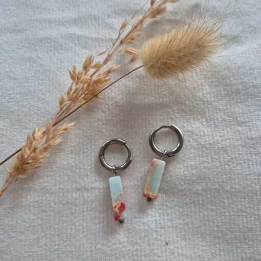 Oorbellen zilver met natuursteen Regaliet Jaspis