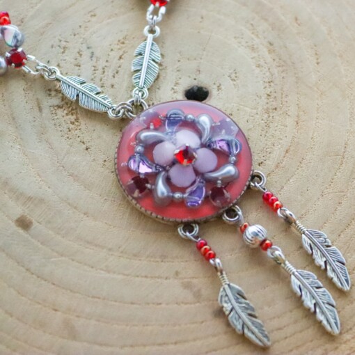 Roze dromenvanger ketting